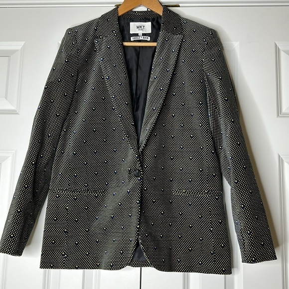 MKT Studio Seville Rock Velvet Printed Blazer Sz40 US8 - Picture 1 of 10